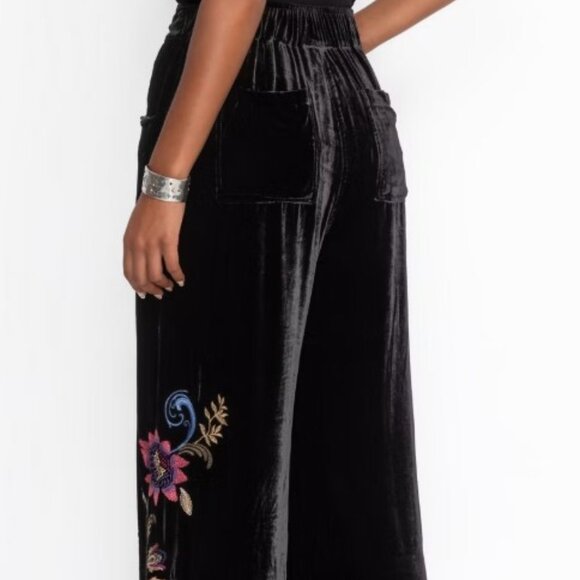 NWT Johnny Was Biya JWLA Pleat Pants Steffania Embroidered Velvet Pants Wide Leg - Picture 3 of 10